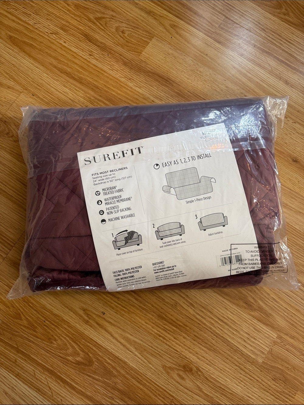 Sure Fit Herringbone Recliner Cover in Burgundy ๐
- Picture 5 of 6